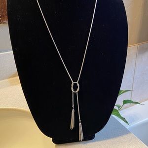 Silver Rope and Tassel Chain Nechlace